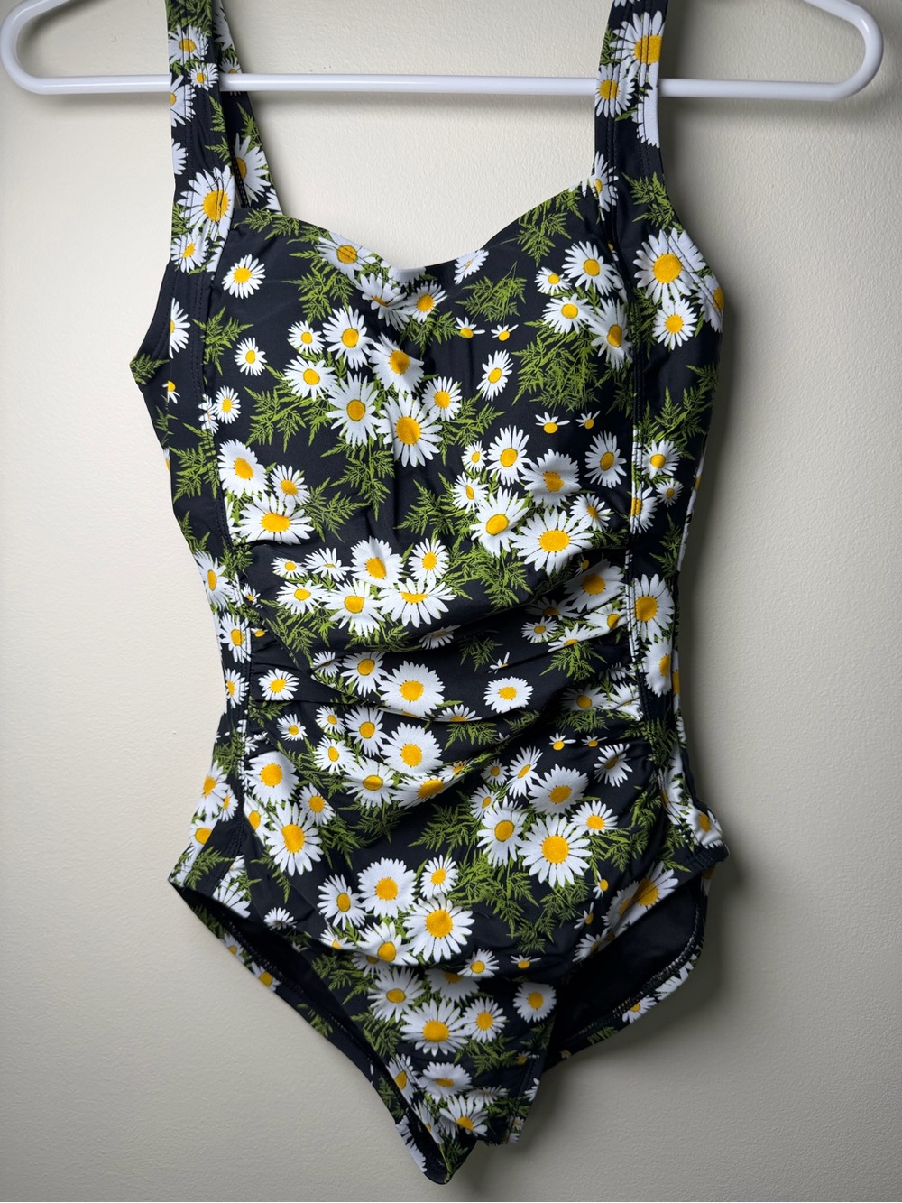 Firpearl Daisy Print One Piece Swimsuit Floral Ruched Bathing Suit 6